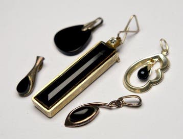 Onyx - Argent 925 - Lot de 5 pièces - Pendentif