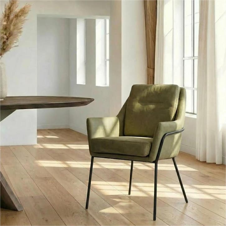Leren eetkamerstoel Mix, Huis en Inrichting, Stoelen, Nieuw, Leer, Ophalen of Verzenden