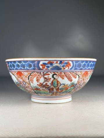 Kom - Bol à punch / Jatte en porcelaine Imari chinois à