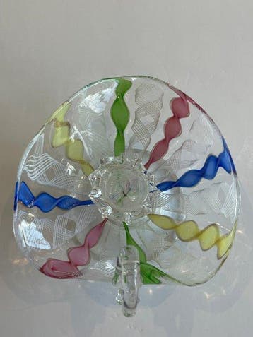 Murano Glass – Handled Zanfirico, Polychrome Cane and