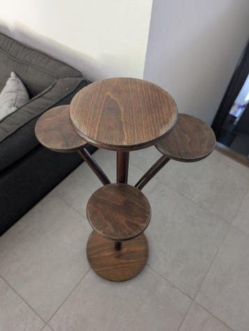 Bijzettafel - Hout - plantenrek met vier planken