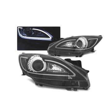 PHARES LED TUBE LIGHT POUR MAZDA 3 09-13 NOIR, Verzenden