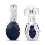 Boucles doreilles - 14 carats Or blanc - 4.33ct. tw. Saphir