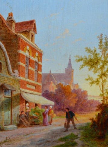 Pieter Cornelis Dommershuijzen (1834-1912) - Stadsgezicht