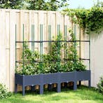 vidaXL Plantenbak met latwerk 160x40x142,5 cm polypropeen, Tuin en Terras, Verzenden, Nieuw
