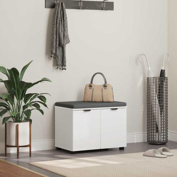 vidaXL Hallenbank Wit 60 x 38 x 46 cm Geengineerd Hout en, Verzenden