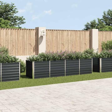 vidaXL Plantenbak verhoogd 320x80x77 cm gegalvaniseerd staal, Verzenden, Nieuw