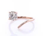 Bague - 14 carats Or rose - 1.01ct. tw. Diamant (Couleur