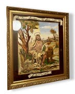 Handgeborduurd wandtapijt - San Marcos Evangelista - XL - 66