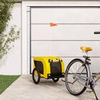vidaXL Hondenfietstrailer oxford stof en ijzer geel en zwart, Verzenden