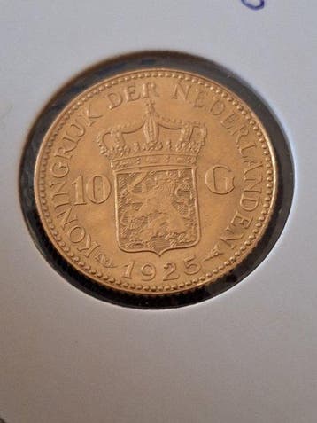 Nederland. Wilhelmina. 10 Gulden 1925, Postzegels en Munten