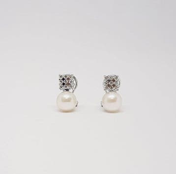 Boucles doreilles - 18 carats Or blanc Diamant (Naturelle), Nieuw