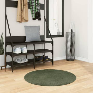 vidaXL Vloerkleed HUARTE laagpolig zacht wasbaar Ø 80 cm, Verzenden, Nieuw