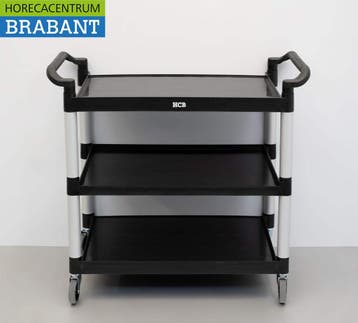 HCB Chariot de service en plastique 3 étages 102 cm Horeca, Verzenden