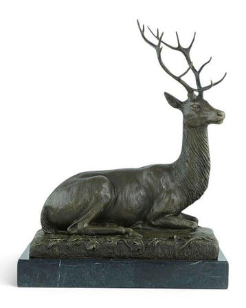Prosper Lecourtier (1855-1924) - after - sculptuur, Cerf