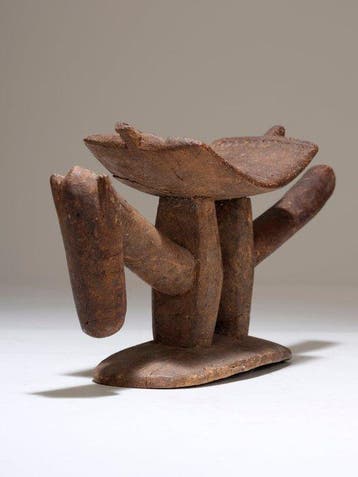 Dogon-/Tellem-stijl hoofsteun – Mali – zoomorfische houten
