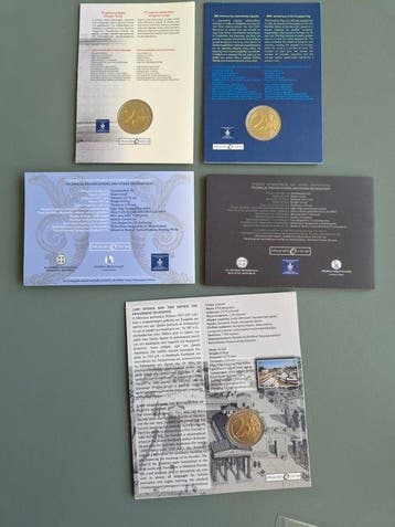 Griekenland. 2 Euro 2013/2015 (5 monnaies) (Zonder