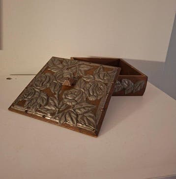 Art Nouveau / Jugendstil houten juwelendoos - Sieradendoos -, Antiek en Kunst