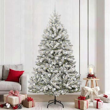vidaXL Kunstkerstboom 240 cm 300 LEDs Warmwit PVC en Staal, Diversen, Verzenden, Nieuw