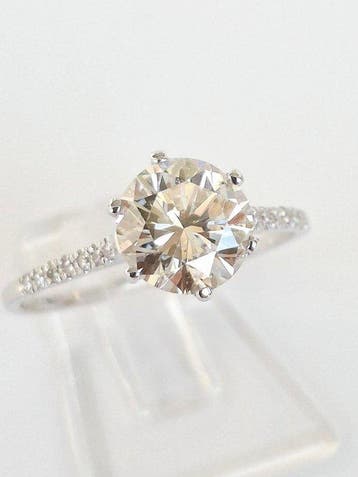 Verlovingsring - 14 karaat Witgoud - 1.59ct. tw. Diamant