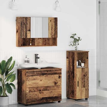 vidaXL Badkamermeubel Set 3 st Oud Hout Samengesteld Hout en, Verzenden, Nieuw