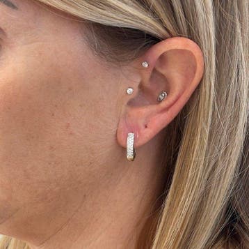 Oorbellen - 18 karaat Witgoud - 0.30ct. tw. - Zaffiri, Nieuw