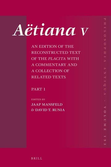 Philosophia Antiqua153- Aëtiana V (4 vols.) 9789004428386, Verzenden, Zo goed als nieuw, Jaap Mansfeld