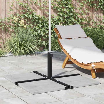 vidaXL Parasolvoet met kruisframe Zwart Staal for 25–50 mm, Tuin en Terras, Verzenden, Nieuw