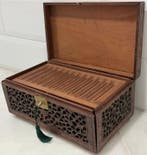 Boîte à cigares - Laiton doré, Chêne - Boîte à cigares, Antiquités & Art