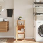 vidaXL Badkamerkastje met schap 36x33x87 cm bamboe, Verzenden, Nieuw