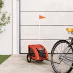 vidaXL Hondenfietstrailer oxford stof en ijzer oranje, Verzenden, Nieuw