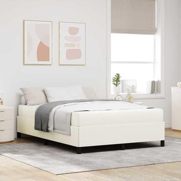 vidaXL Bedframe met matras Crème 160 x 200 cm Stof, Verzenden