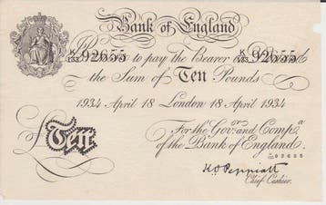 Groot-Brittannië. - 3 banknotes 1931-1938 - All white notes