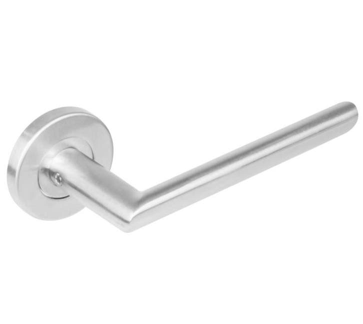 Intersteel deurklink ovaal hoek 90° op rond rozet rvs, Doe-het-zelf en Bouw, Overige Doe-Het-Zelf en Bouw, Nieuw