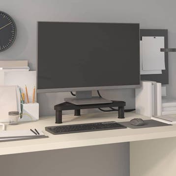 vidaXL Monitorstandaard hoek 49x28x10,5 cm zwart, Verzenden