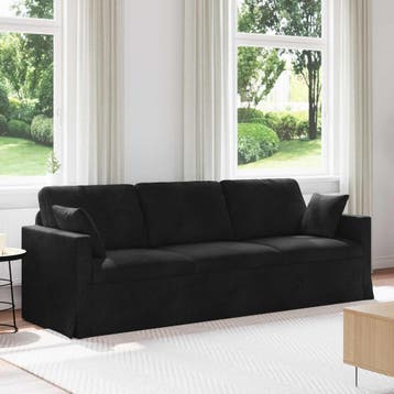 vidaXL bank / zetel Zwart 228 x 78 x 80 cm Fluweel, Verzenden