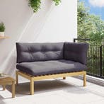 vidaXL Hoek Sofa Eenheid Licht Acacia en Donker Grijs 132 x, Tuin en Terras, Tuinsets en Loungesets, Verzenden, Nieuw
