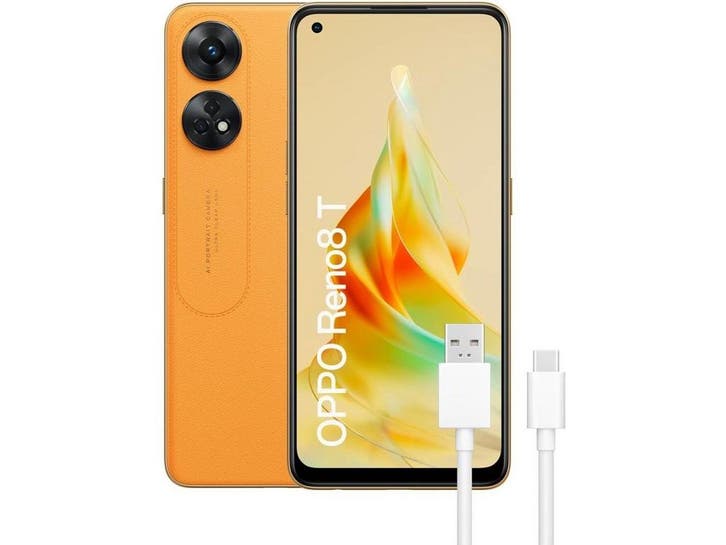 Oppo Reno8T - Smartphone - 128 GB - 6,43 - Oranje, Telecommunicatie, Mobiele telefoons | Overige merken, Zo goed als nieuw, Verzenden
