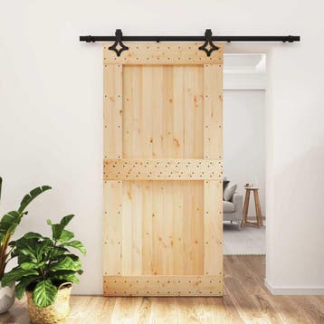 vidaXL Schuifdeur 100 x 210 cm Massief Pine Hout, Doe-het-zelf en Bouw, Verzenden, Nieuw