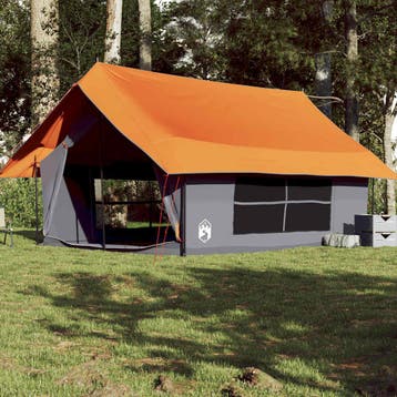 vidaXL Tent 5-persoons waterdicht grijs en oranje, Verzenden, Nieuw