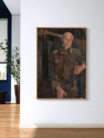 René Mels (1909-1977) - Grand portrait d’homme assis – 1940
