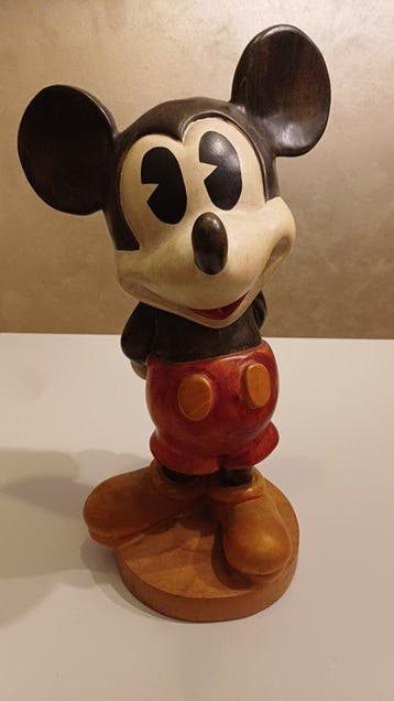 Disney - sculptuur, Rara Statua di Mickey Mouse in Legno, Verzamelen, Disney, Nieuw