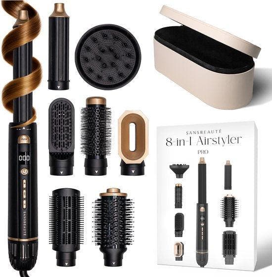 2dekans | Sansbeauté® 8-in-1 Airstyler met Diffuser en, Handtassen en Accessoires, Uiterlijk | Haarverzorging, Ophalen of Verzenden