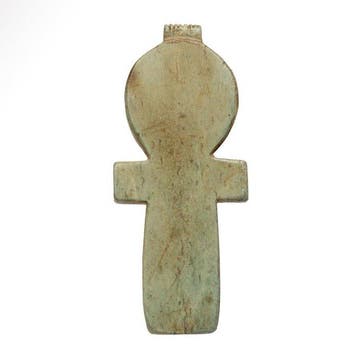 Oud-Egyptisch Serpentine Dubbele amulet van de Ankh en Was