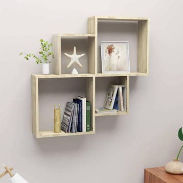 vidaXL Wandschap kubus 80x15x78,5 cm bewerkt hout sonoma, Verzenden, Nieuw