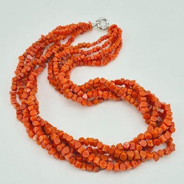 Bloedkoraal - Zilver - Halsketting - CORALLO MEDITERRANEO