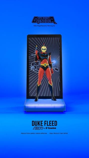 UFO Robot Grendizer LED Neon Statue Duke Fleed 25 cm, Collections, Ophalen of Verzenden