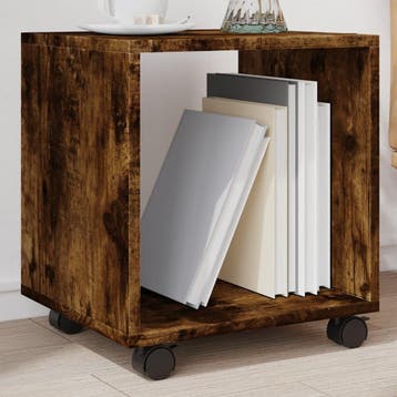 vidaXL Rolkast 37x33x42,5 cm bewerkt hout gerookt, Huis en Inrichting, Verzenden, Nieuw