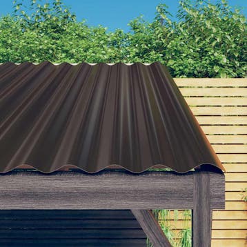 vidaXL Dakpanelen 12 st 100x36 cm gegalvaniseerd staal bruin, Verzenden, Nieuw