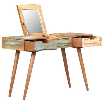 vidaXL Kaptafel met spiegel 112x45x76 cm massief gerecycled, Huis en Inrichting, Verzenden, Nieuw